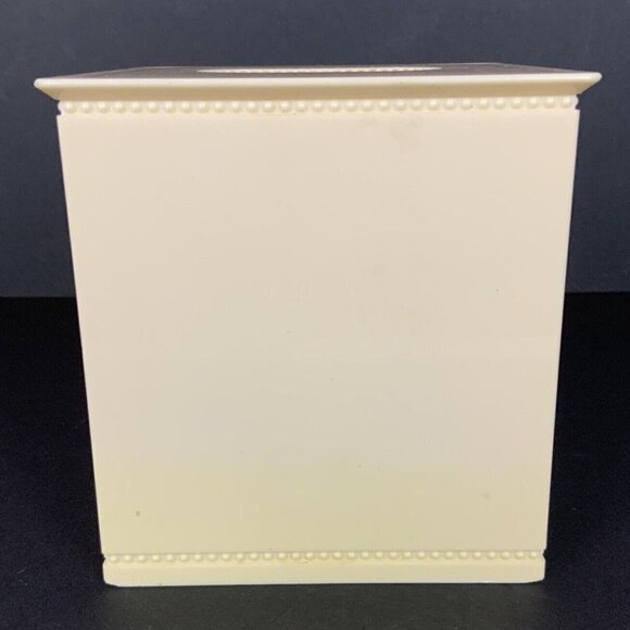 Allure Home Creations Beaded Plastic Tissue Box Cover Cream Square Bath Decor - Picture 4 of 7